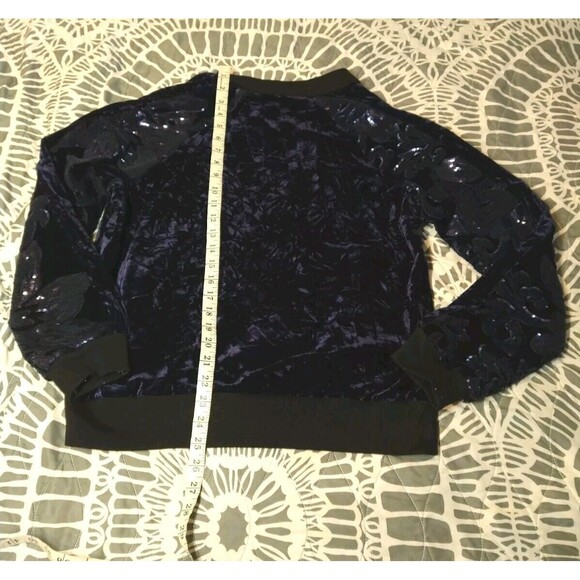 Loveriche Velvet With Embroidered Bedazzle Arm Sleeves Jacket Size Medium - Picture 7 of 8